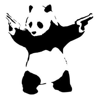 Guns Out Panda Decal (Black)